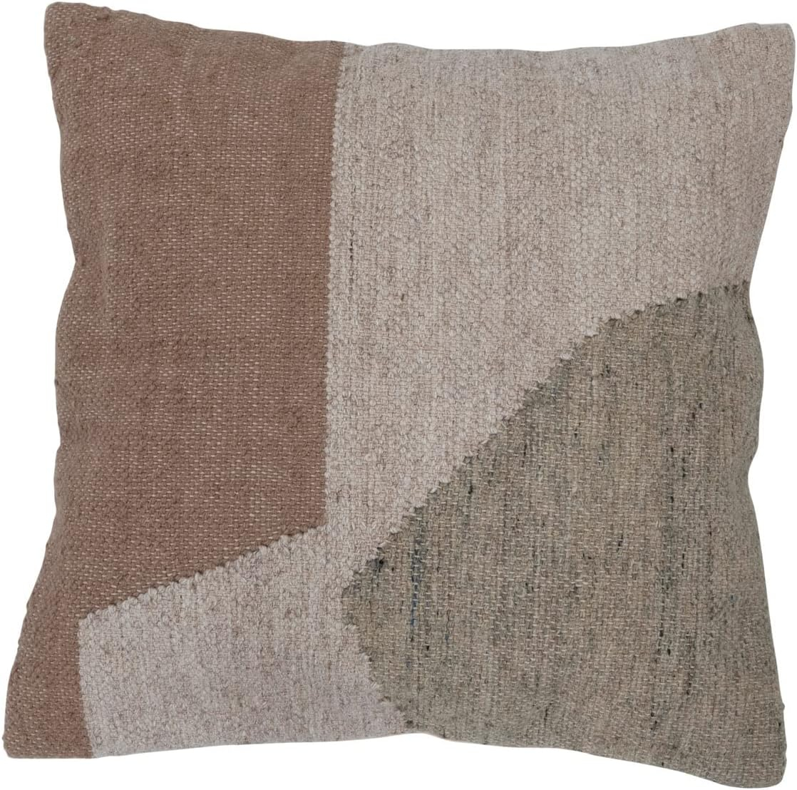 Modern 20" Square Cotton Patchwork Throw Pillow