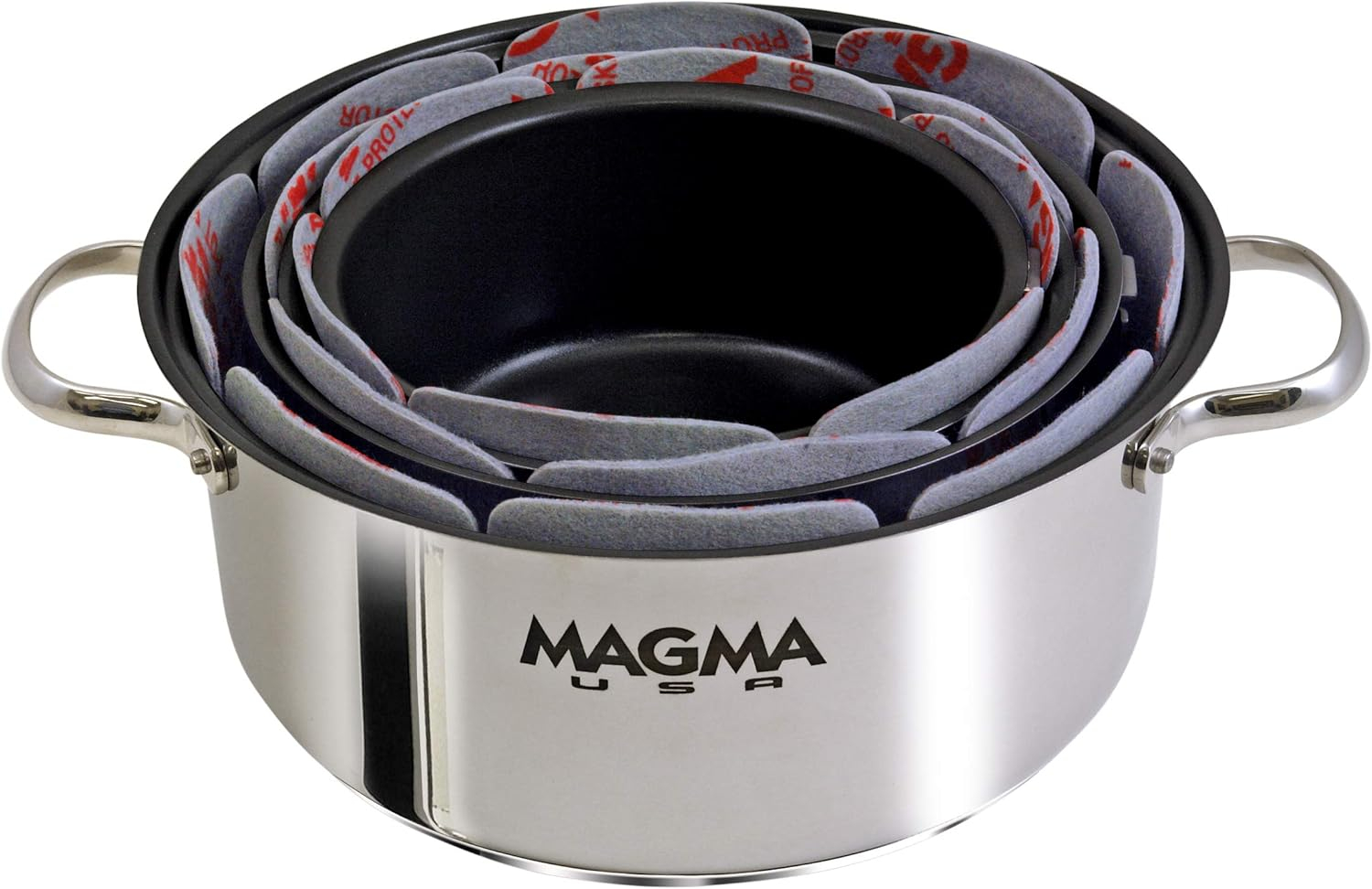Magma Products, A10-368 No-Skid 3-Piece Pot Protectors Set, Grey