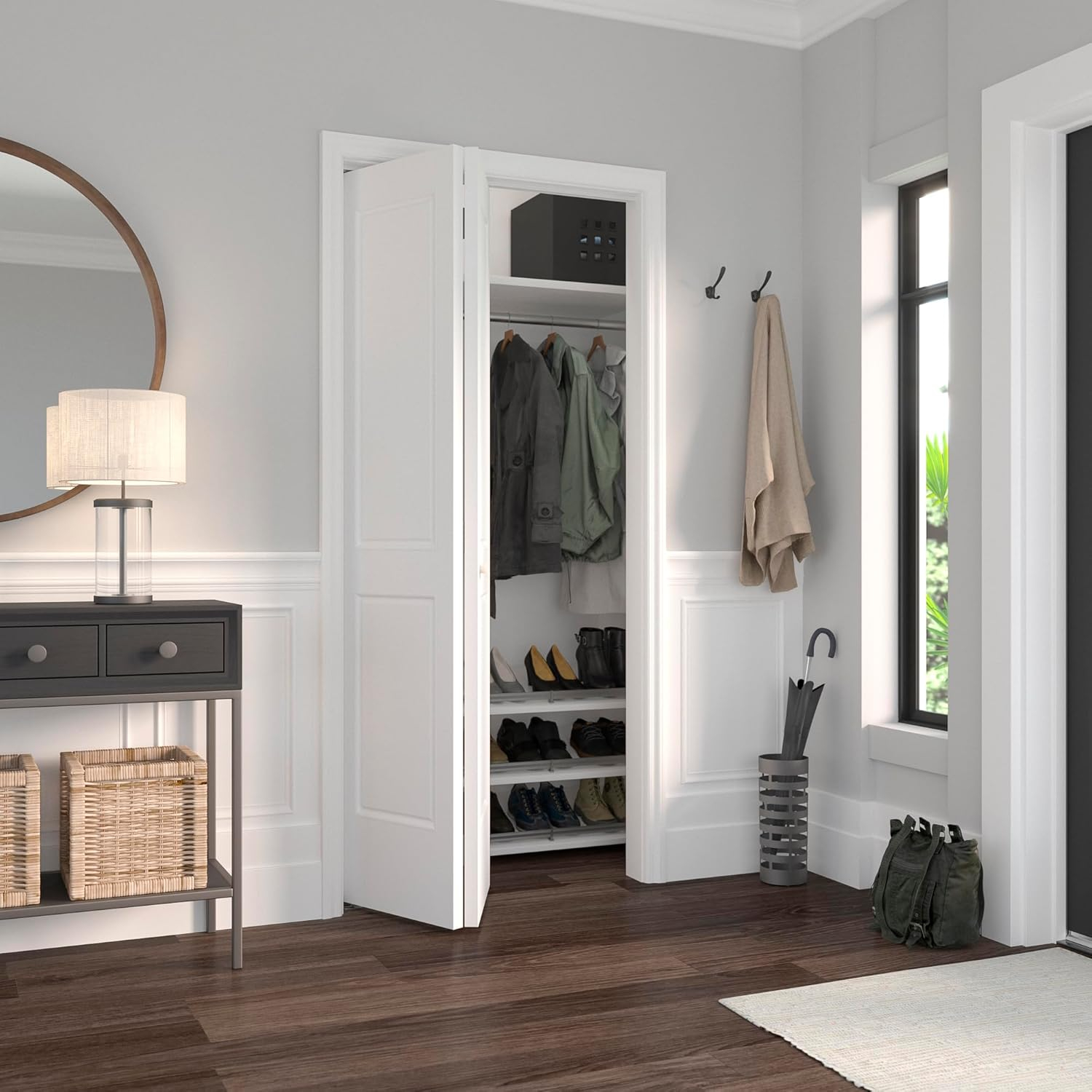 Richelieu 14014-Bc 36" Long Single Bi-Fold Door Track For Doors Up To 30 Pounds - White
