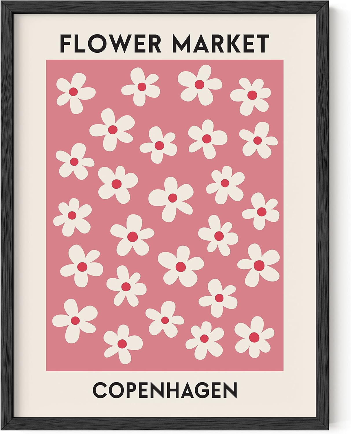 HAUS AND HUES Flower Market Wall Art, Danish Pastel Poster (12x16 Unframed) - Flowers, Prints, Wall Decor