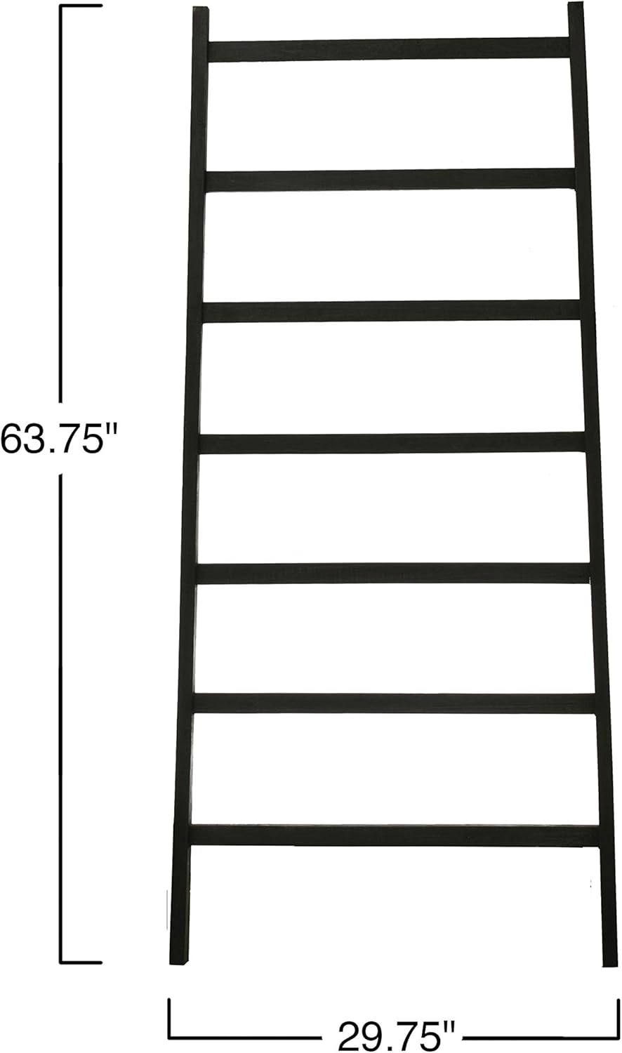 64" H Decorative Fir Wood Ladder with 7 Rungs