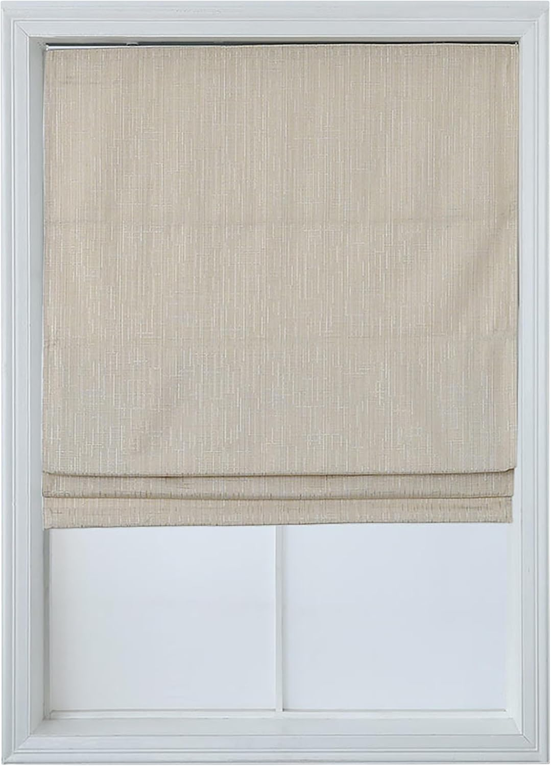 Everyday Celebration Roman Shades for Windows, Room Darkening Shades, Cordless Pull Down Window Shades, Shades for Indoor Windows, Woven Fabric Blinds & Shades, (Vanilla) 33" W X 64" H