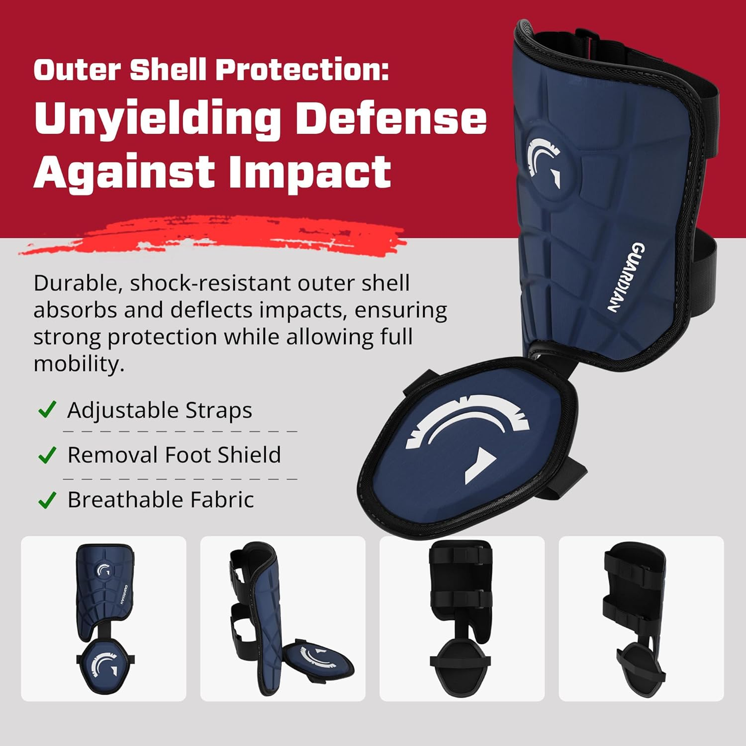 Guardian Baseball Batters Protective Leg Guard | Adult & Youth | Right and Left Hitter, 1 per Pack