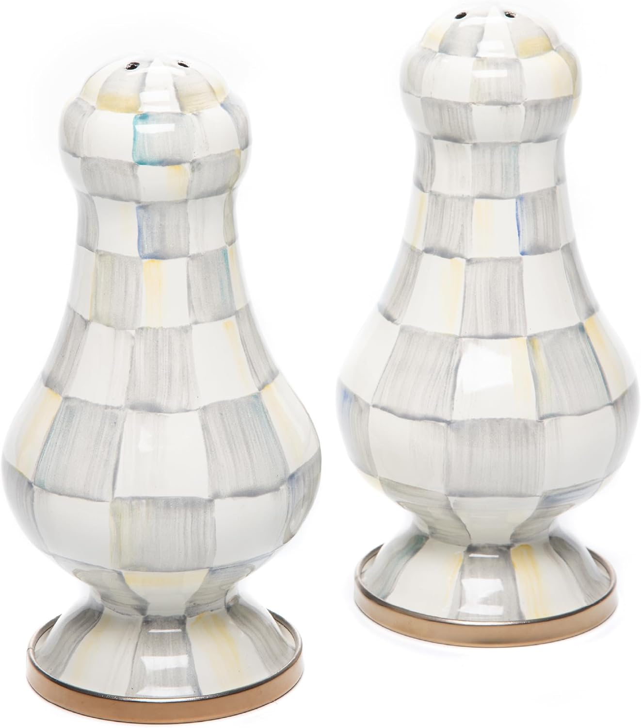 MacKenzie-Childs Sterling Check® Large Salt & Pepper Shakers (Set of 2)
