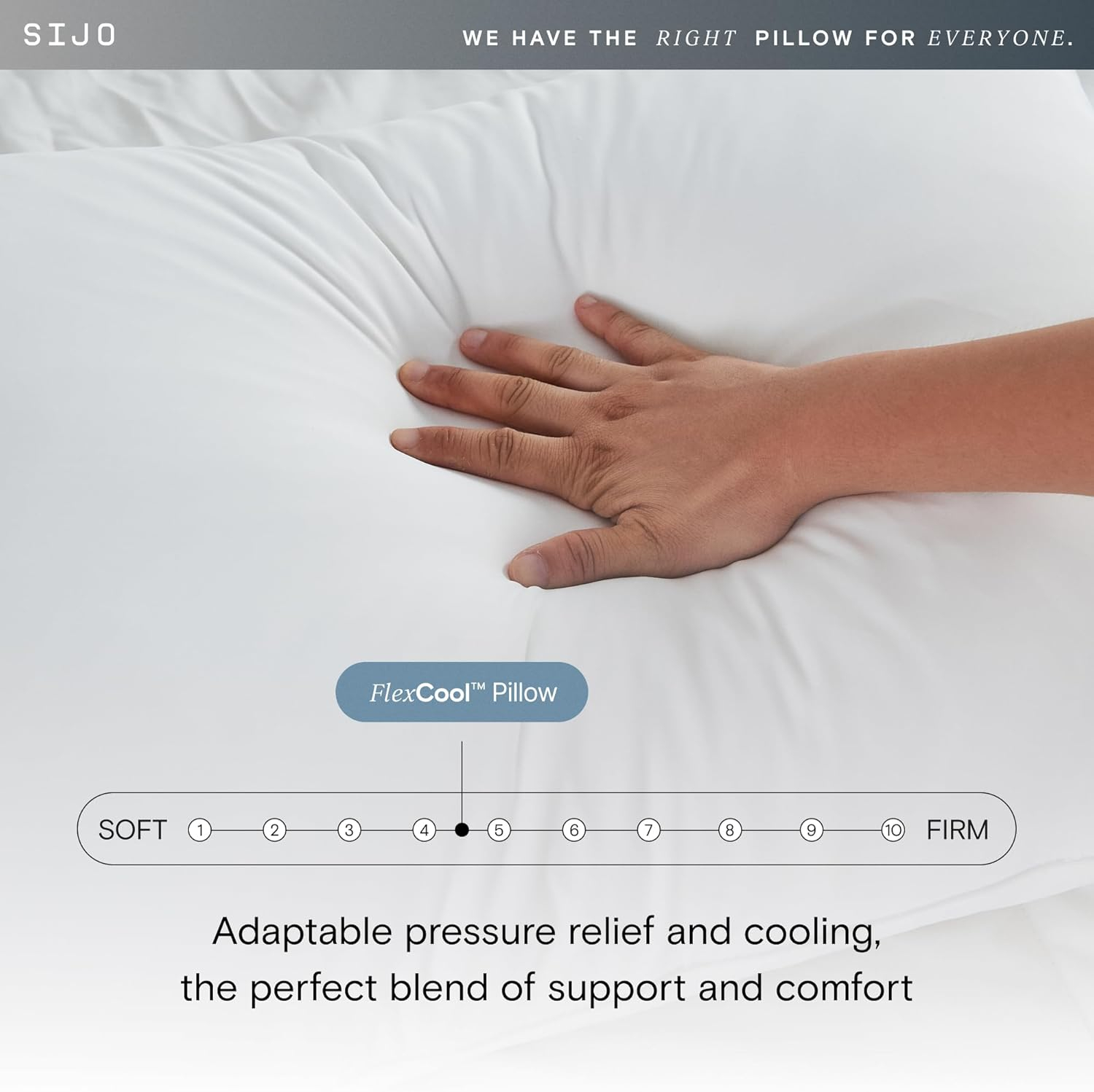 White Adjustable Memory Foam Cooling Pillow with Fill Pouch