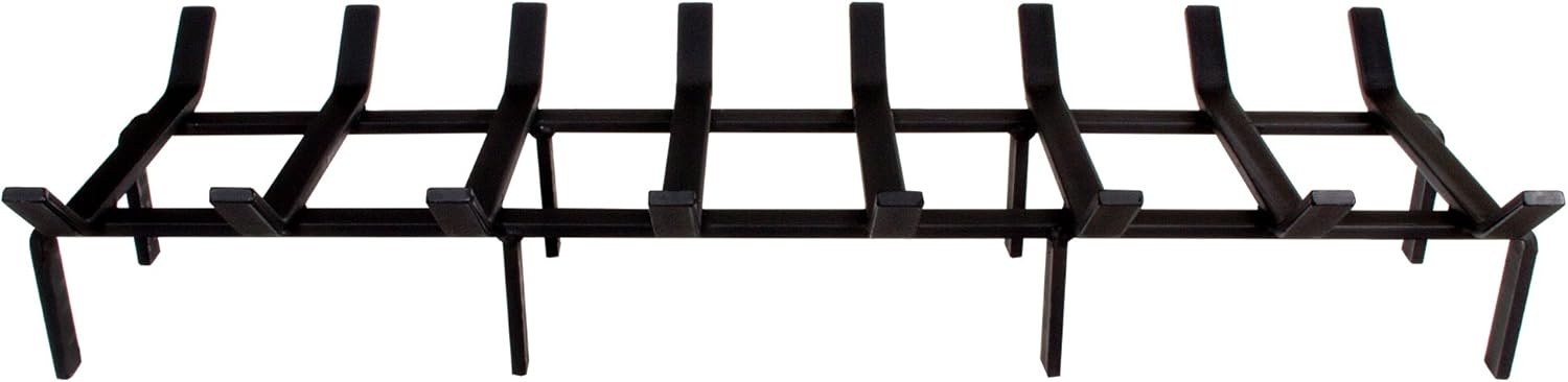 SteelFreak Heavy Duty Steel Fireplace Grate (Rectangular/Non-Tapered) - Made in The USA (36 Inch)