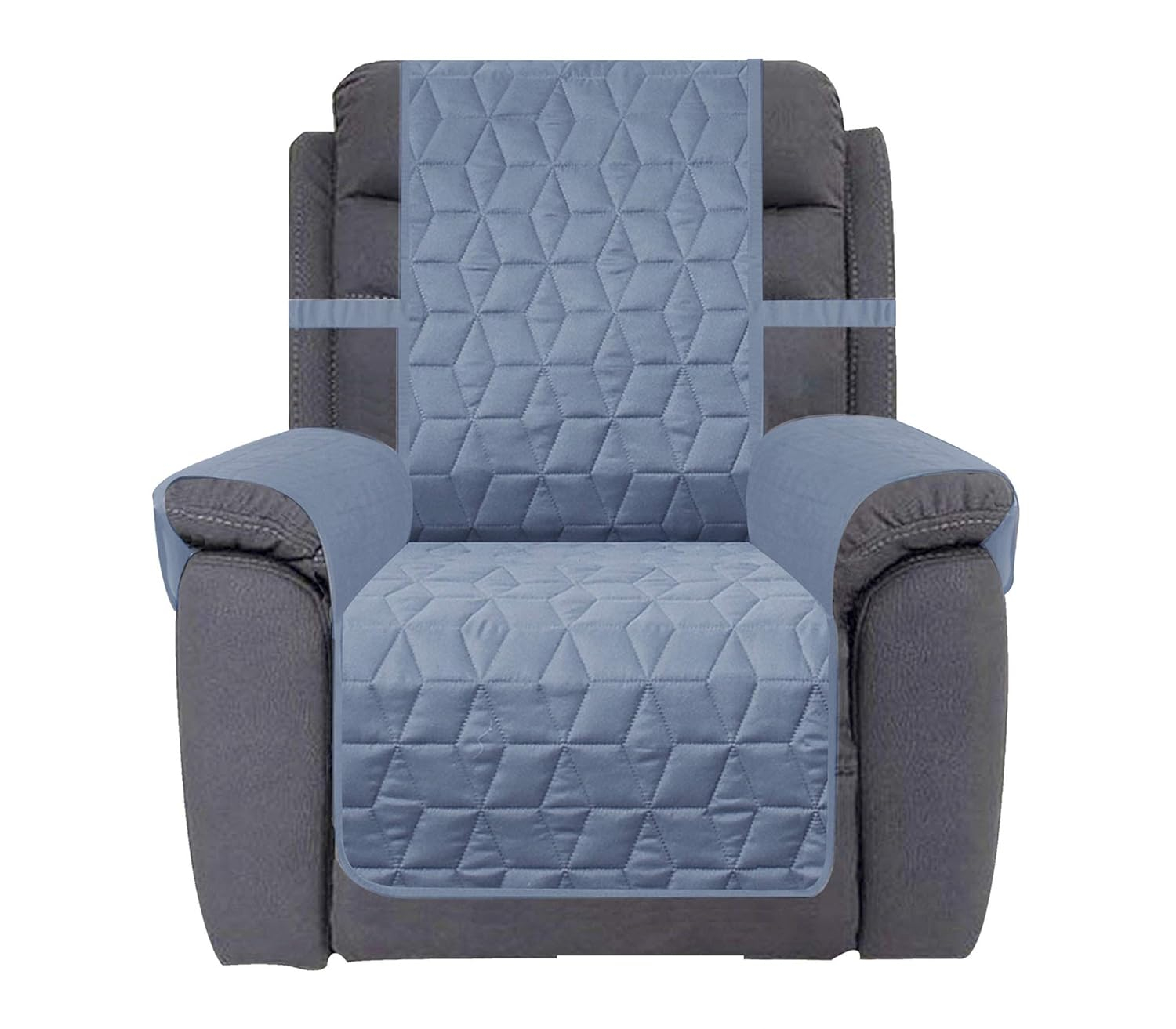 Ameritex Waterproof Nonslip Recliner Cover Oversized Christmas Decor Stay in Place, Dog Couch Recliner Cover Furniture Protector for Pets and Kids (Stone Blue, 30'')