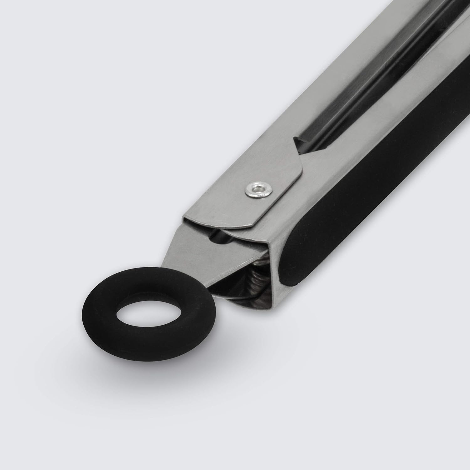 ExcelSteel Stainless Steel Tongs, 12", Black