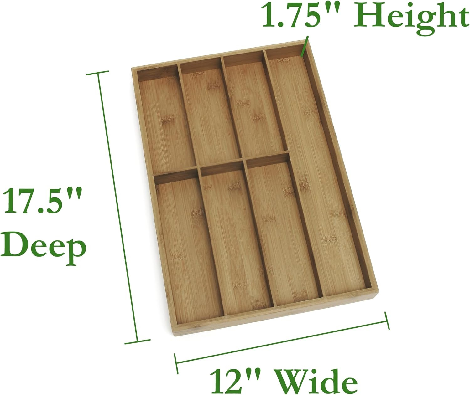 Lipper International Bamboo Wood Flatware Organizer with 7 Compartments