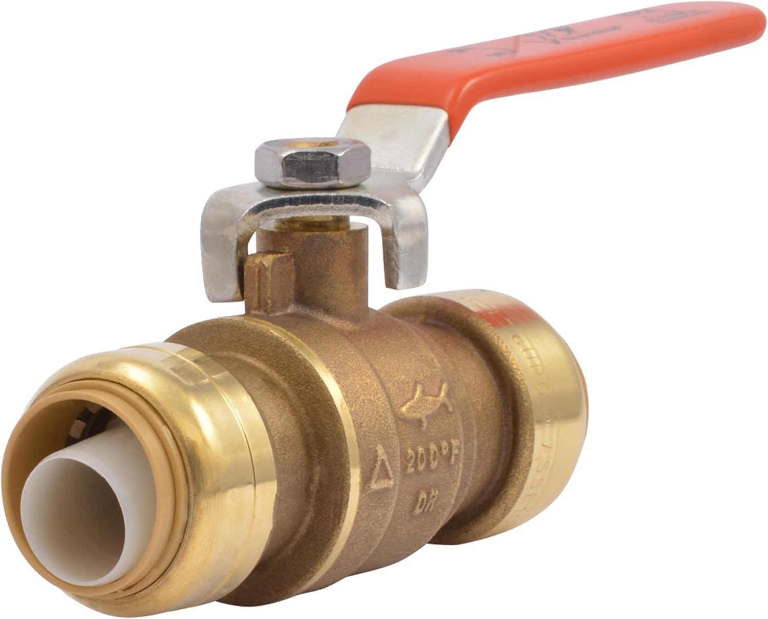 SharkBite 22185-0000LF Ball Valve 3/4 in Push-Fit x 3/4 in Push-Fit 2 Ports/Ways Brass