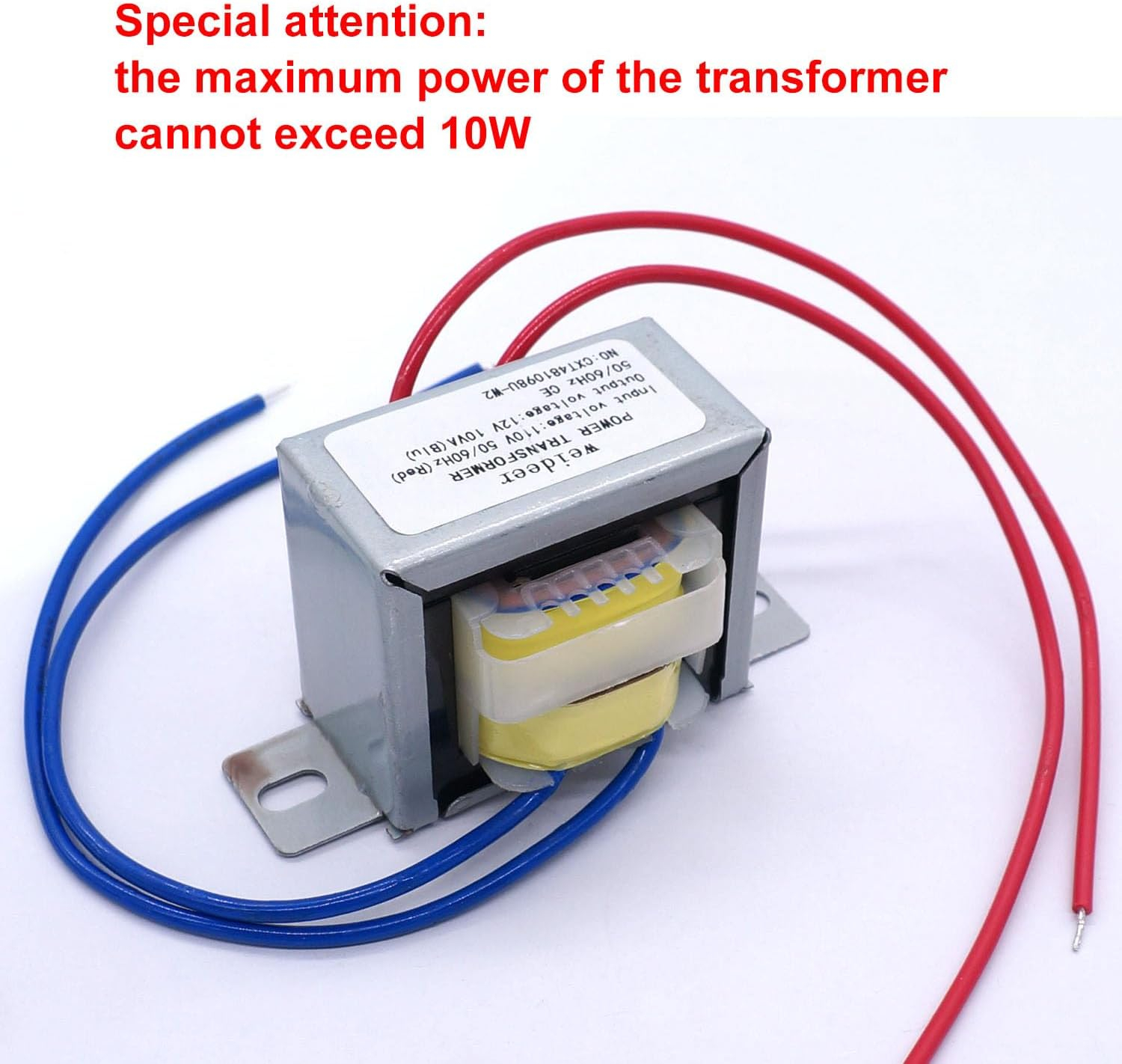 Weideer Input AC 110V 50/60HZ Output AC 12V 10VA Transformer - Single Phase for Lighting & Audio Power Supplies - K-001