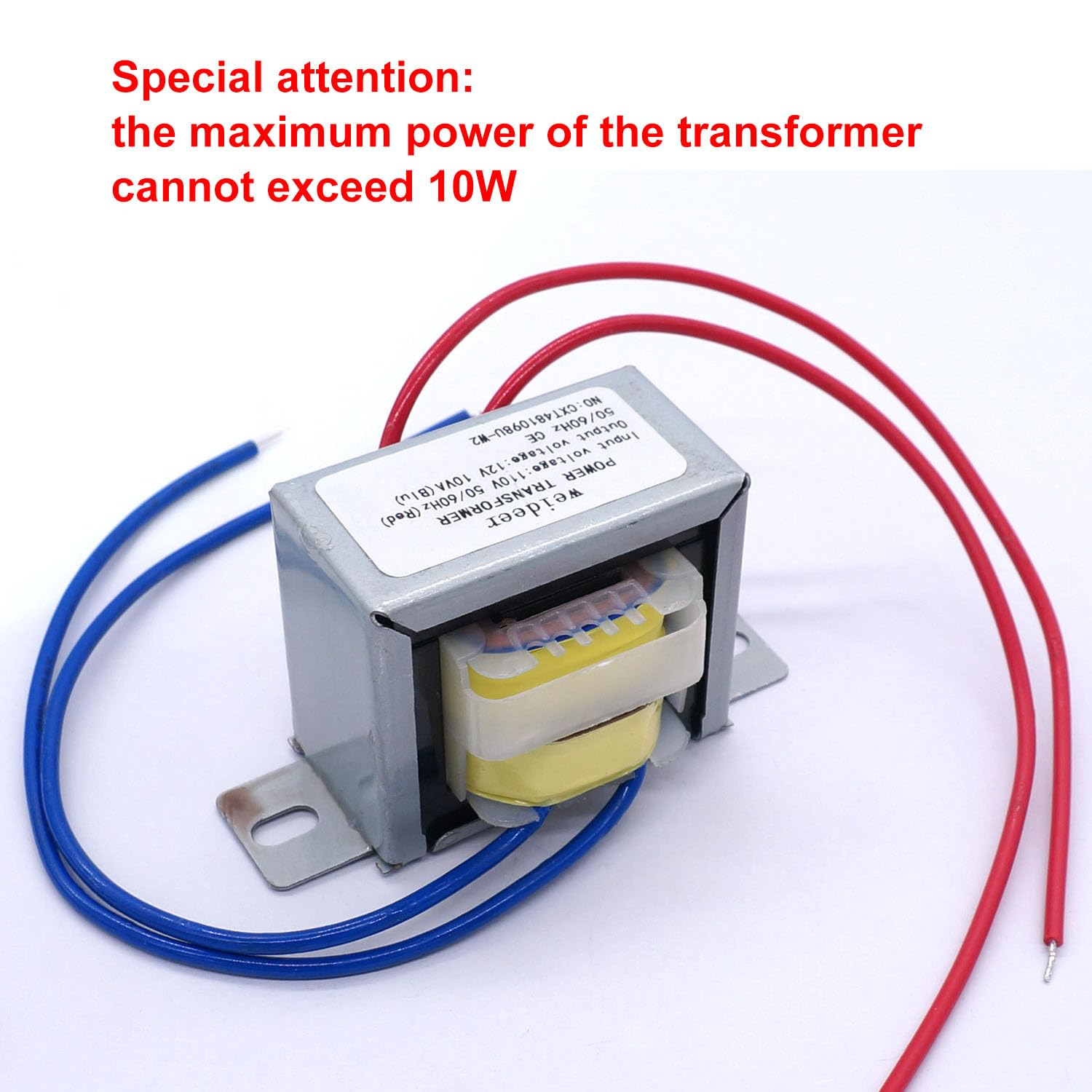 Weideer Input AC 110V 50/60HZ Output AC 12V 10VA Transformer - Single Phase for Lighting & Audio Power Supplies - K-001