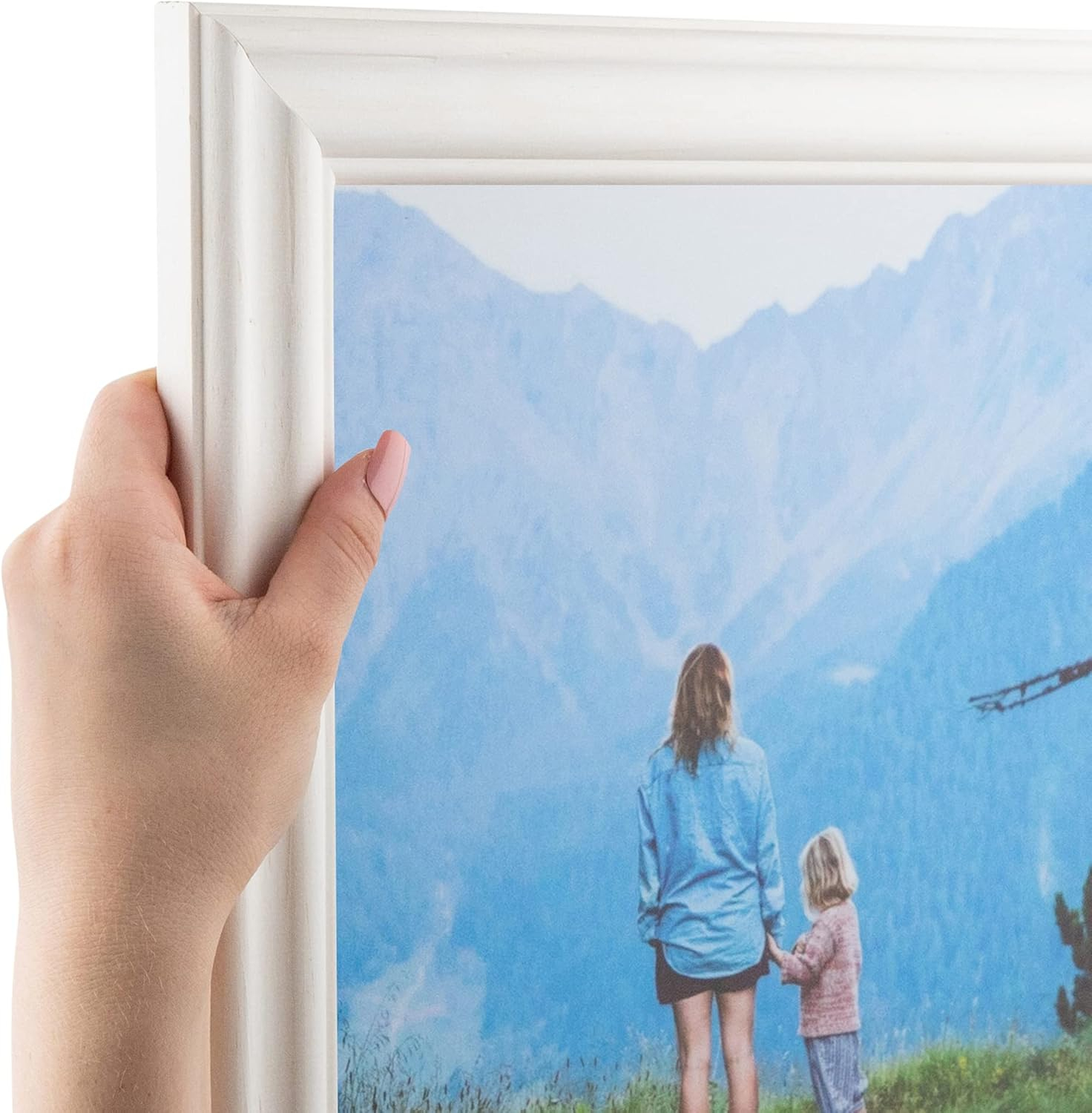 ArtToFrames 10x20 Inch White Picture Frame, This 1.5" Custom Wood Poster Frame is Off White Wash Barnwood Style Frame, for Your Art or Photos - Comes with Regular Glass, WOM0066-56673-YWHT-10x20