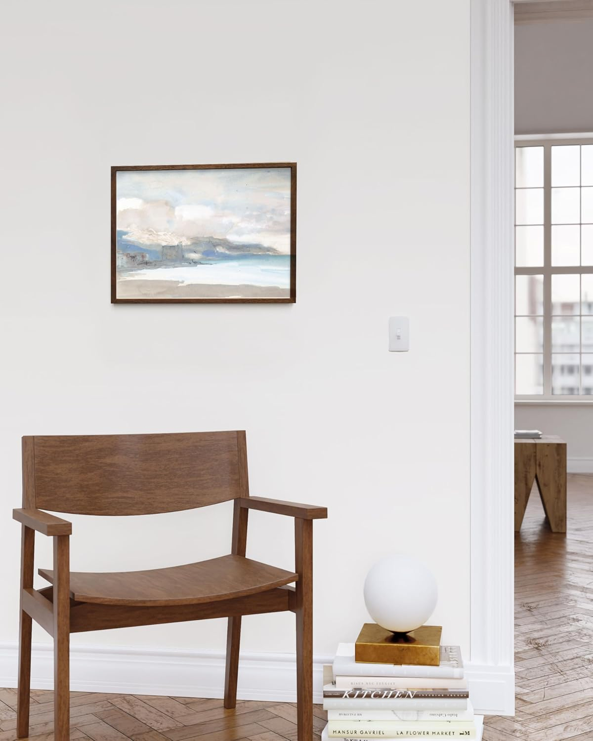 HAUS AND HUES Framed Coastal Wall Art – Bedroom and Living Room Masterpieces, Coastal Farmhouse Decor (Beige Frame, 11x14)