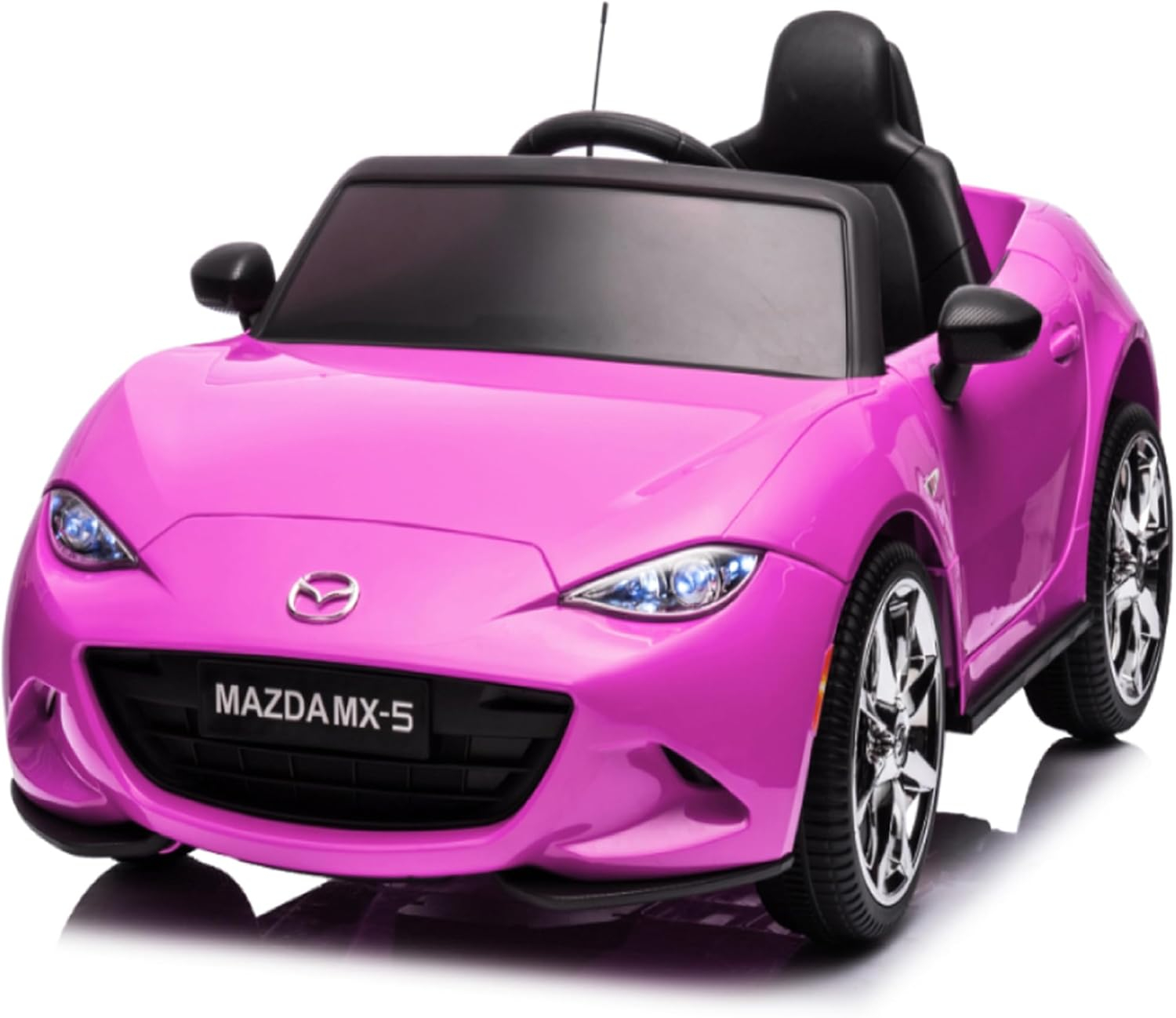Coche para Niños, mazda mx-5 rf, Coche para Montar con Motor de 12 V con control remoto de 2,4 G, Coche de Juguete Eléctrico de Velocidad Ajustable para Niños de 3 a 6 Años, Blanco