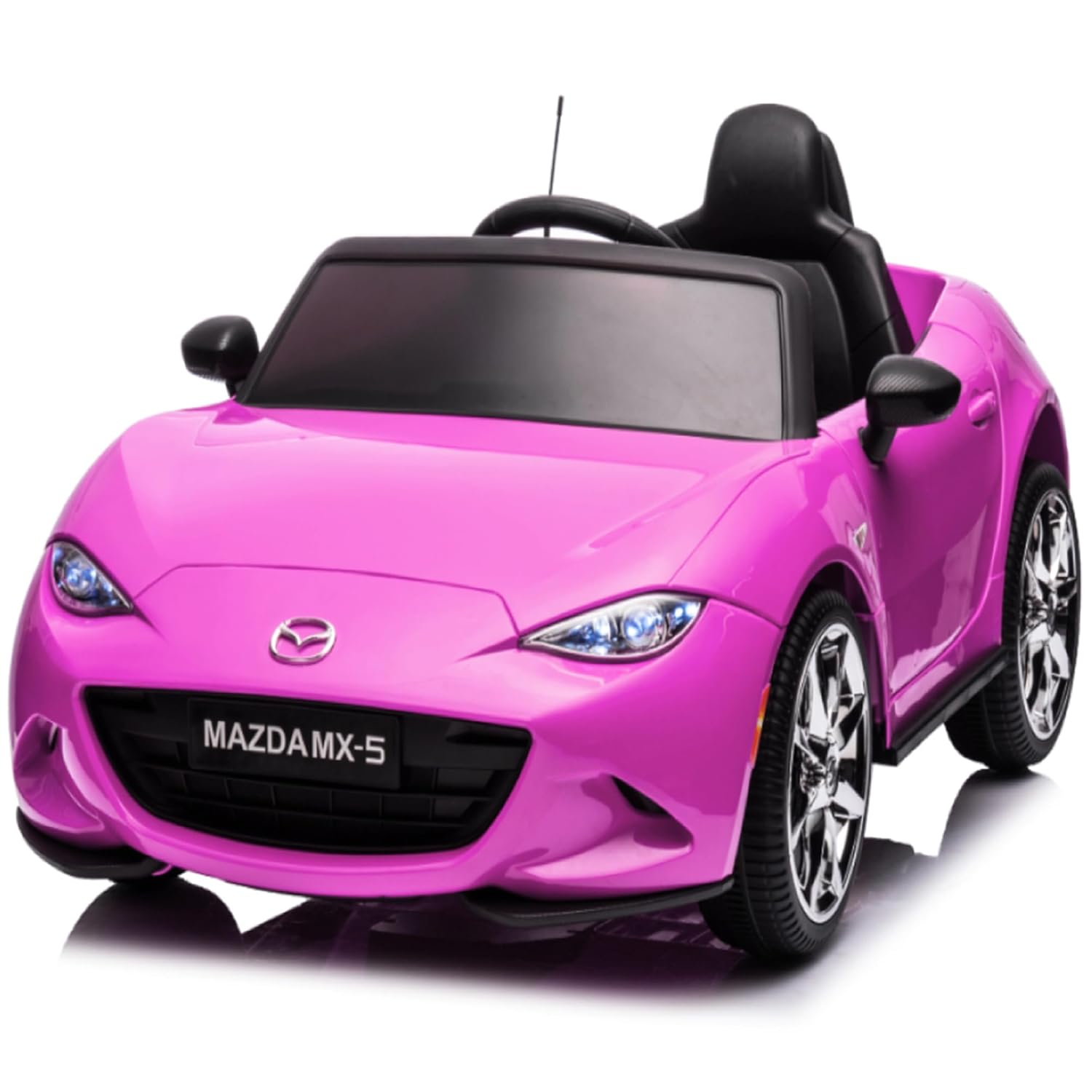 Coche para Niños, mazda mx-5 rf, Coche para Montar con Motor de 12 V con control remoto de 2,4 G, Coche de Juguete Eléctrico de Velocidad Ajustable para Niños de 3 a 6 Años, Blanco