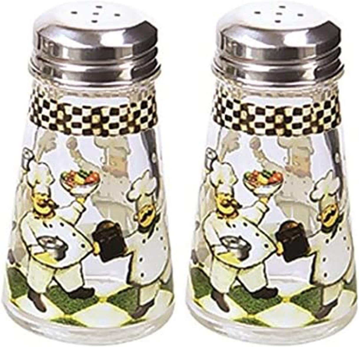 Grant Howard Hand Painted Chefs Tapered Salt and Pepper Shaker Set, Multicolor