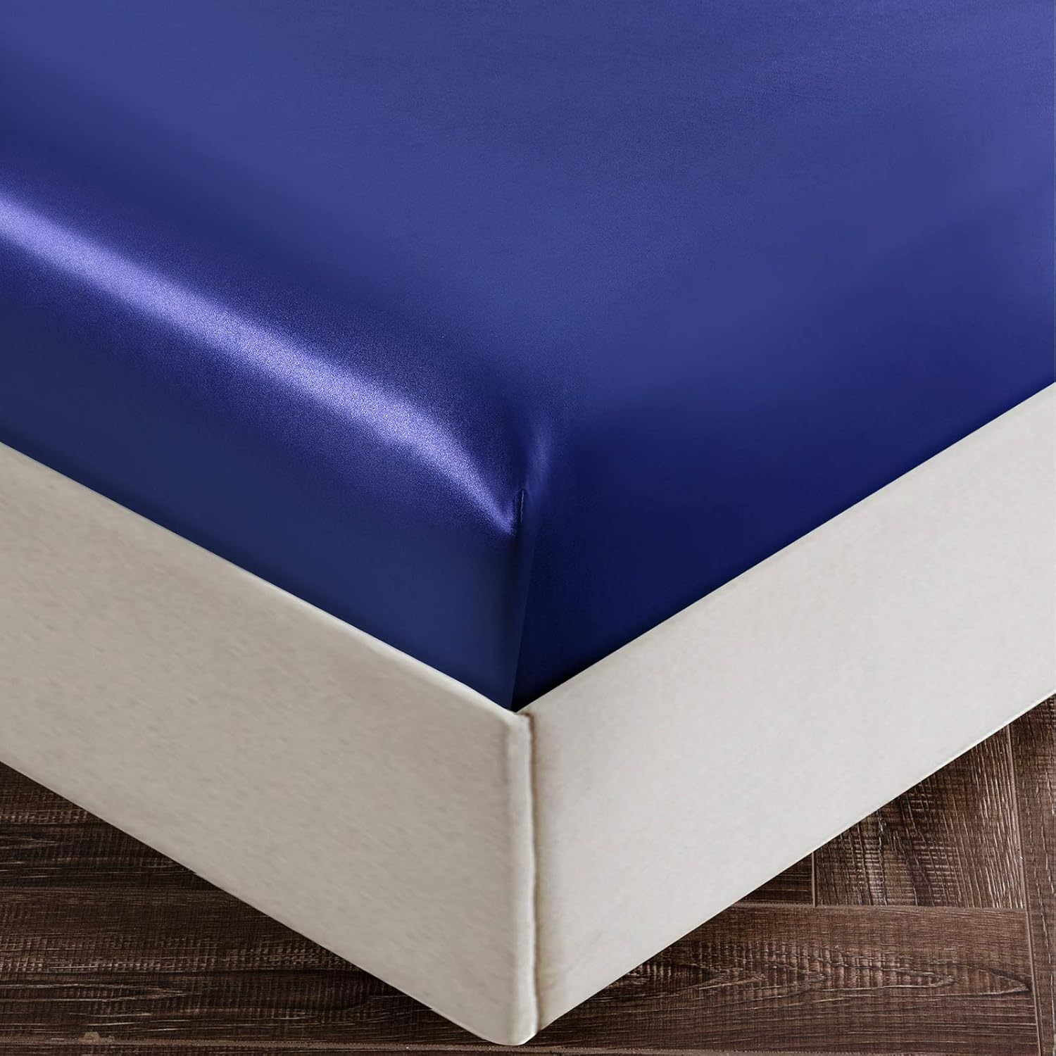 SiinvdaBZX 4Pcs Satin Sheet Set Queen Size Ultra Silky Soft Navy Blue Satin Queen Bed Sheets with Deep Pocket, 1 Fitted Sheet, 1 Flat Sheet, 2 Envelope Closure Pillowcases