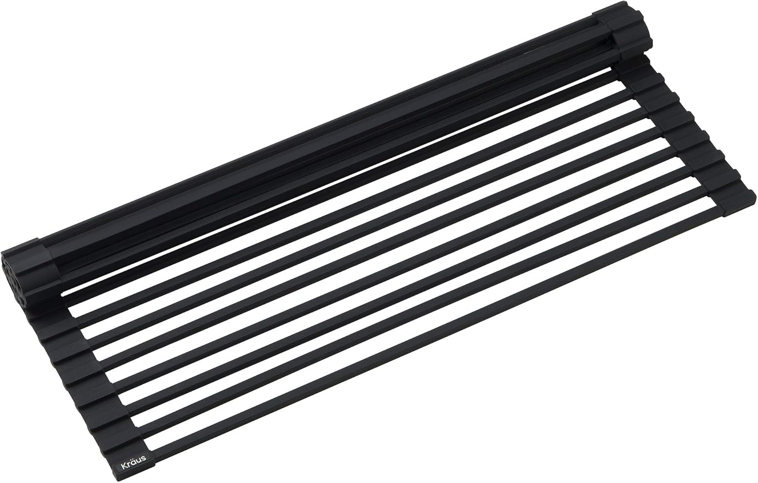 Jet Black Stainless Steel Foldable Over-Sink Dish Drying Rack
