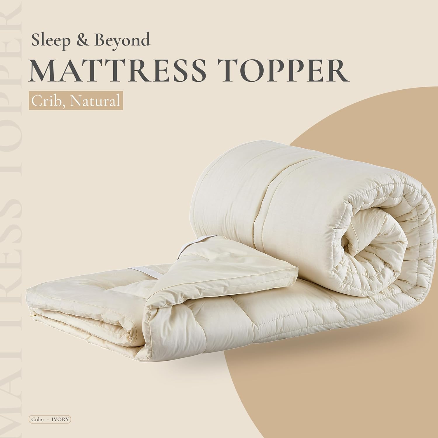 Sleep & Beyond WCMT 1.5 in. Washable Wool Mattress Topper - Crib