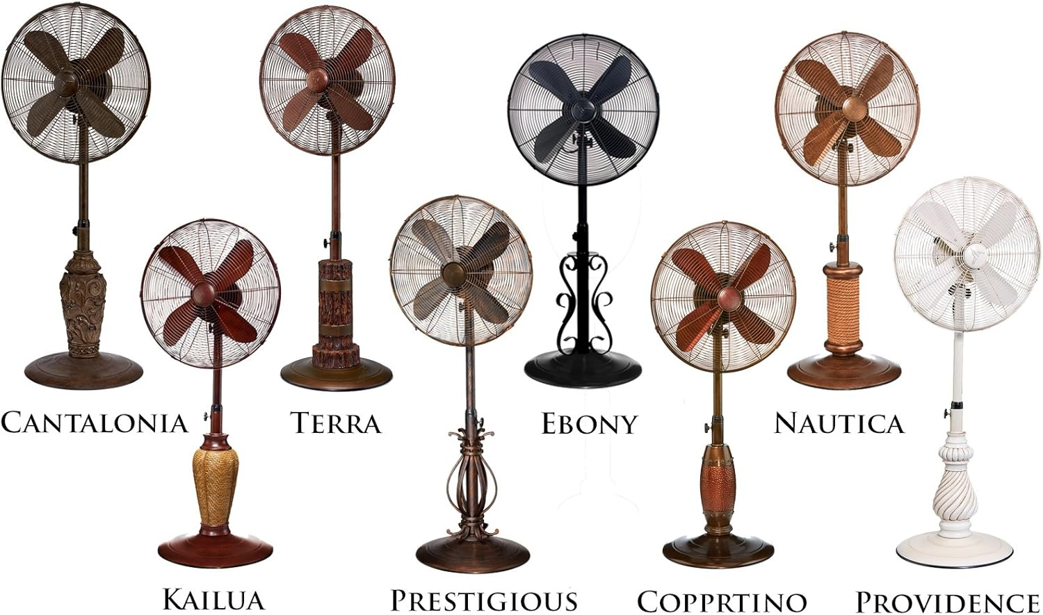 DecoBREEZE Adjustable Height Oscillating Outdoor Pedestal Fan, 18-Inch, Ebony