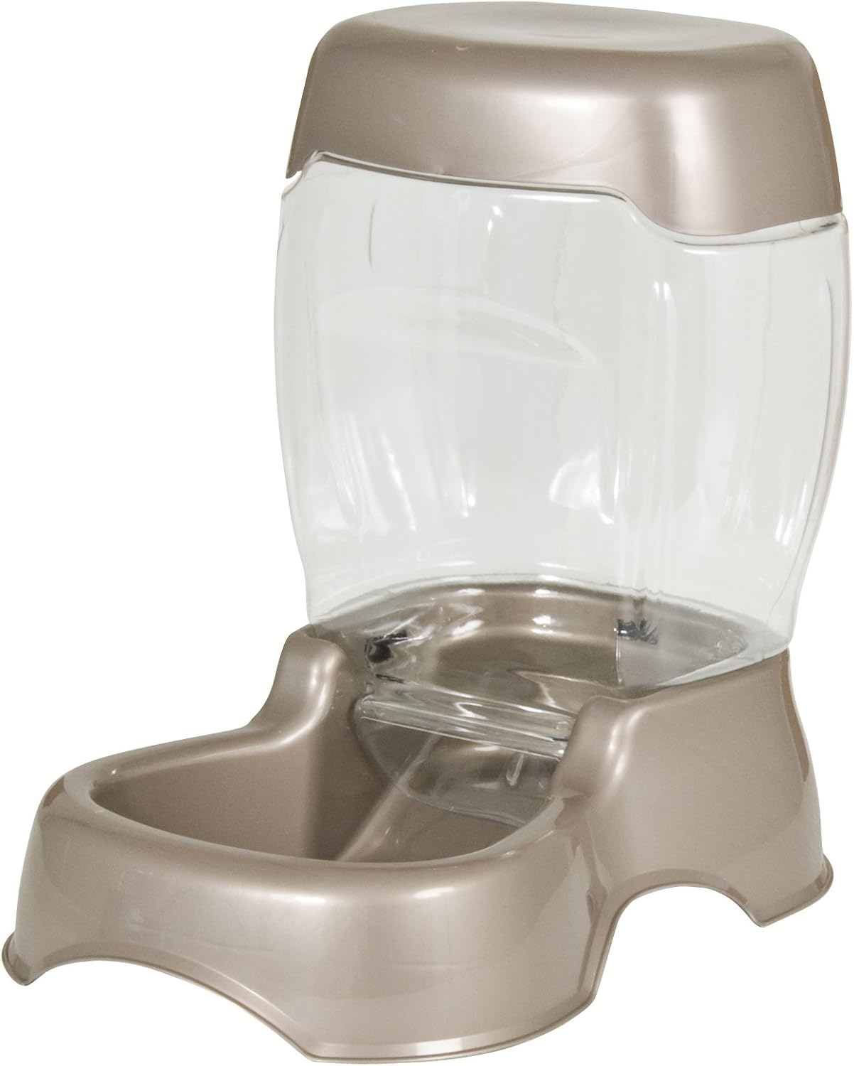 Petmate Café Gravity Pet Feeder Automatic Feeder for Cats and Dogs Dry Food Treat Dispenser Station, 6 lb, Pearl