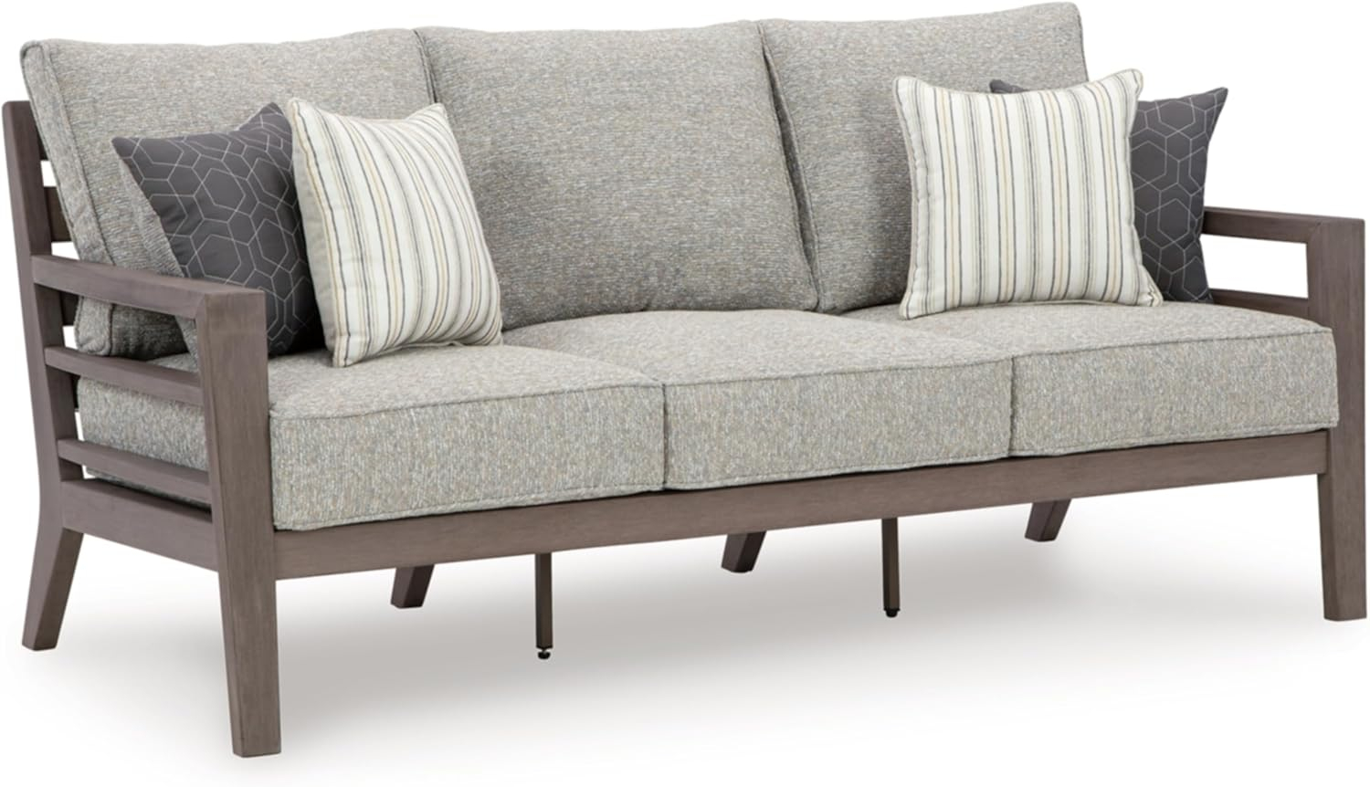 Signature Design by Ashley Hillside Barn Gray & Brown Outdoor Sofa with Cushion