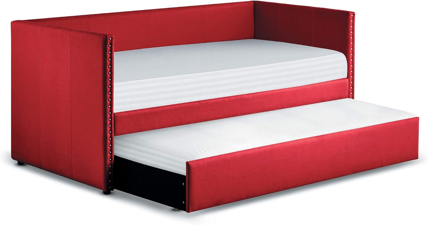 Homelegance Dufort Tuxedo Daybed with Trundle, Twin, Red