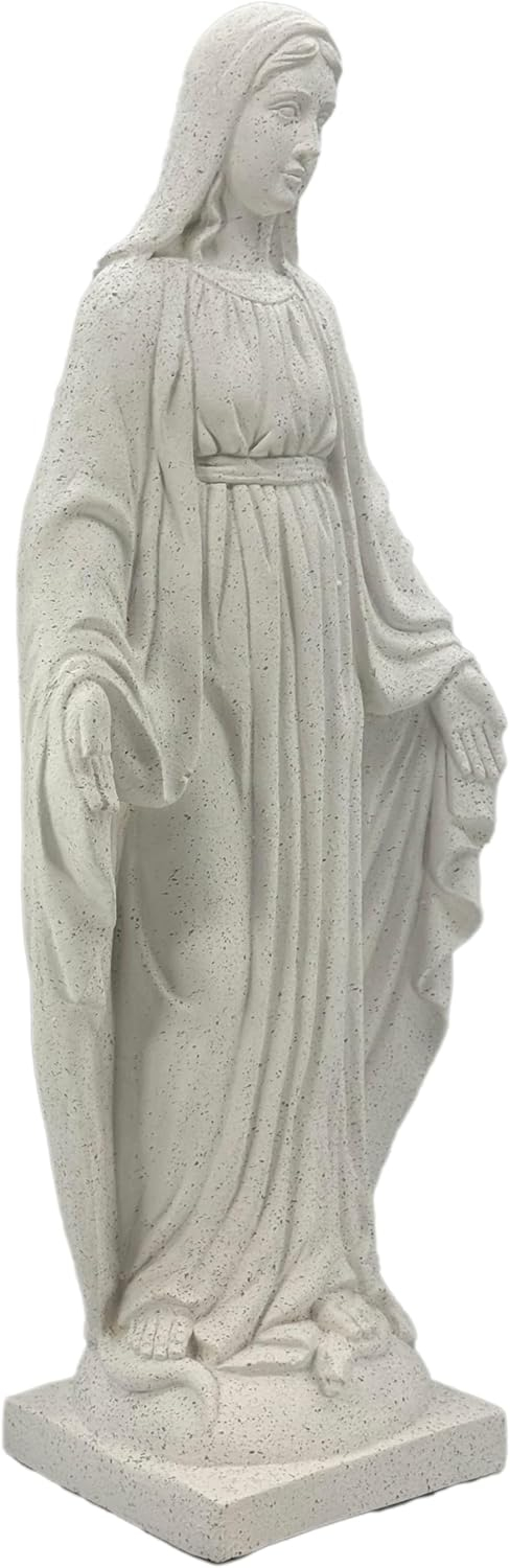 Galt International Virgin Mary Praying Blessed Mother of Grace Garden Statue Terrazo-Style 32" Religious Resin Statue Holy Queen of Heaven