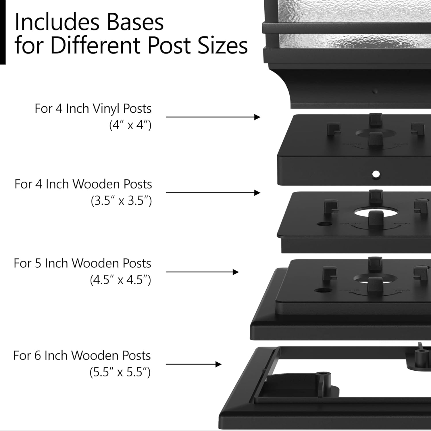 Davinci Lighting Premium Solar Outdoor Post Cap Lights - 4x4 5x5 6x6 - Bright LED Light for Fence Deck Garden or Patio Posts - Slate Black (1 Pack)