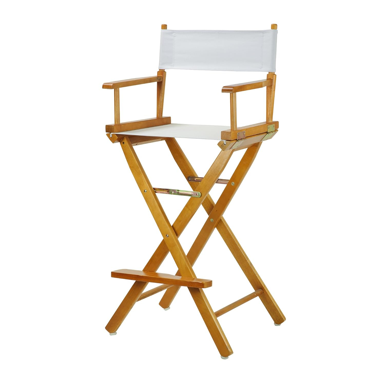 "30" Director's Chair Honey Oak Frame-White Canvas"