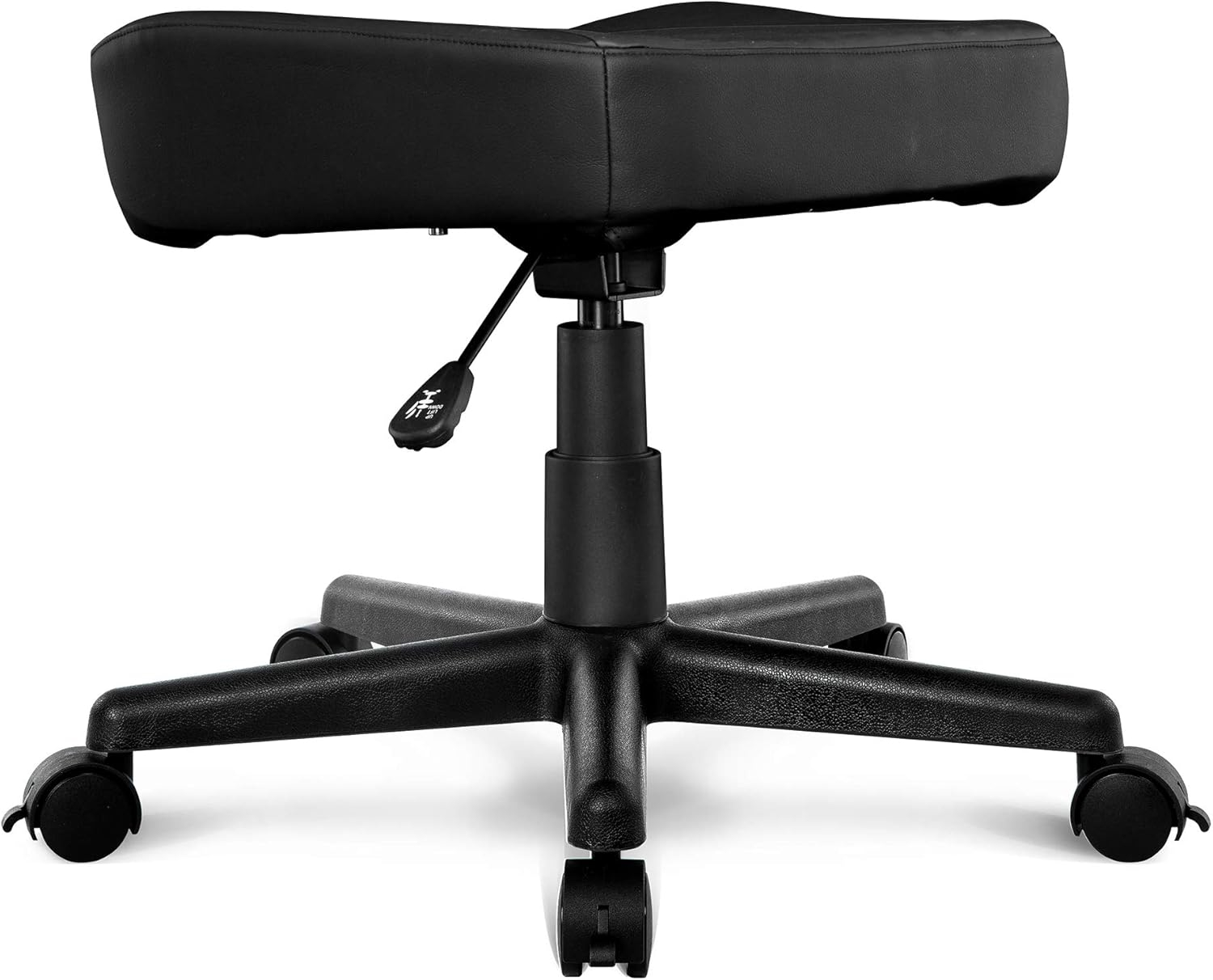 AKRacing Ottoman Footrest with PU Leather Upholstery, Adjustable Height and Swivel Wheels for Office and Gaming Chairs - Black