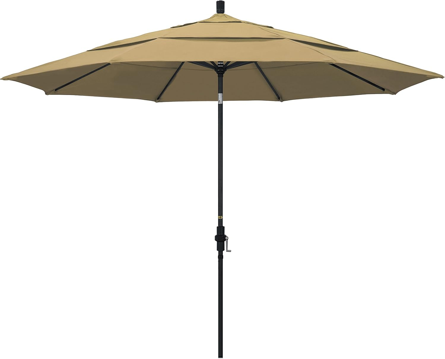 11 ft. Aluminum Collar Tilt Double Vented Patio Umbrella in Champagne Olefin
