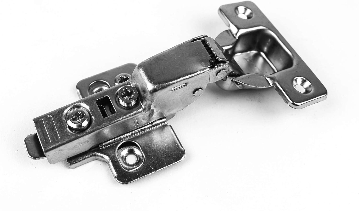 Berta (20 Pieces) Half Overlay Soft Close Frameless Hinges, 110 Degree 6-Ways 3-Cam Adjustment Concealed Kitchen Cabinet Door Hinges