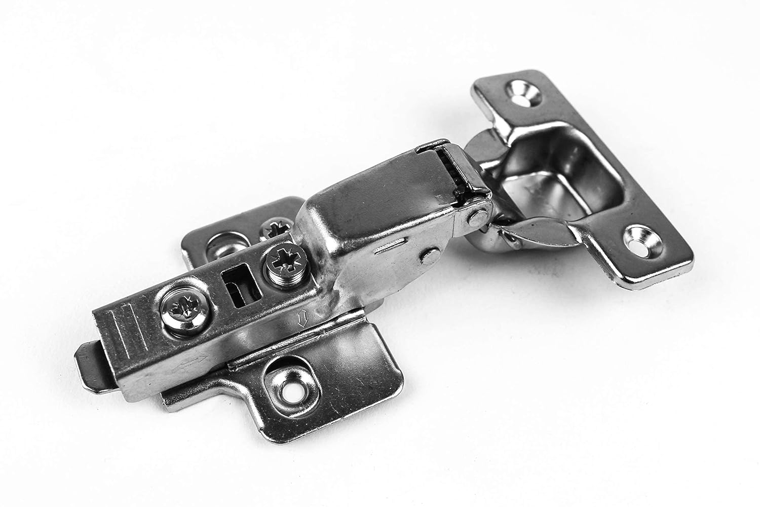 Berta (20 Pieces) Half Overlay Soft Close Frameless Hinges, 110 Degree 6-Ways 3-Cam Adjustment Concealed Kitchen Cabinet Door Hinges