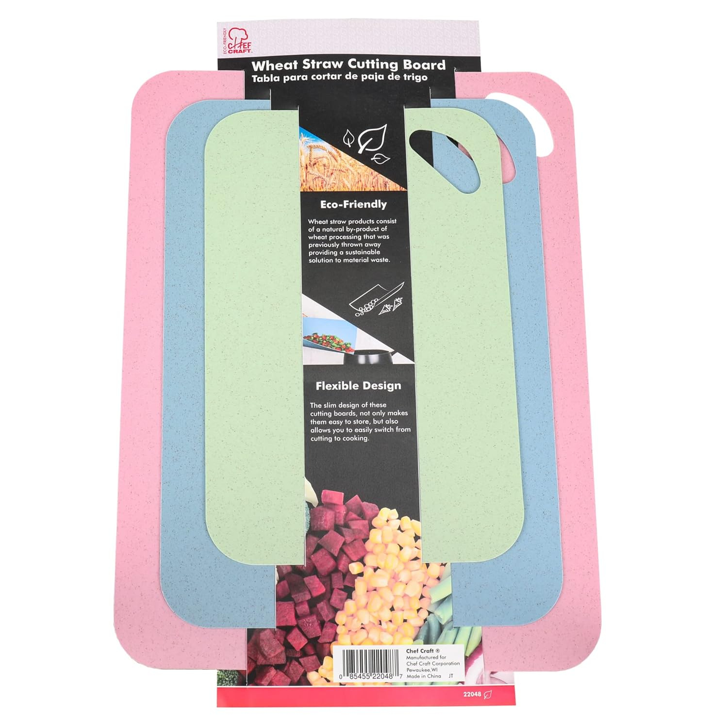 Chef Craft Chef Craft 3-Piece Wheat Straw Cutting Board Set