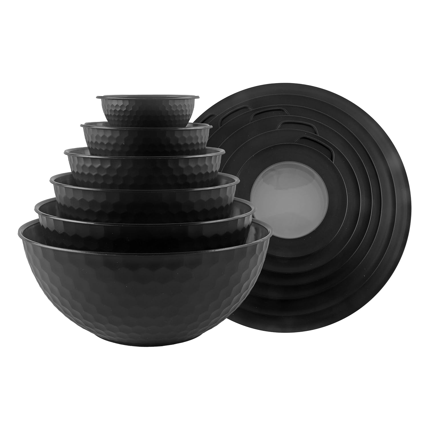 WRIWON 12 Piece Nesting Bowls Set includes 6 Prep Bowls and 6 Lids