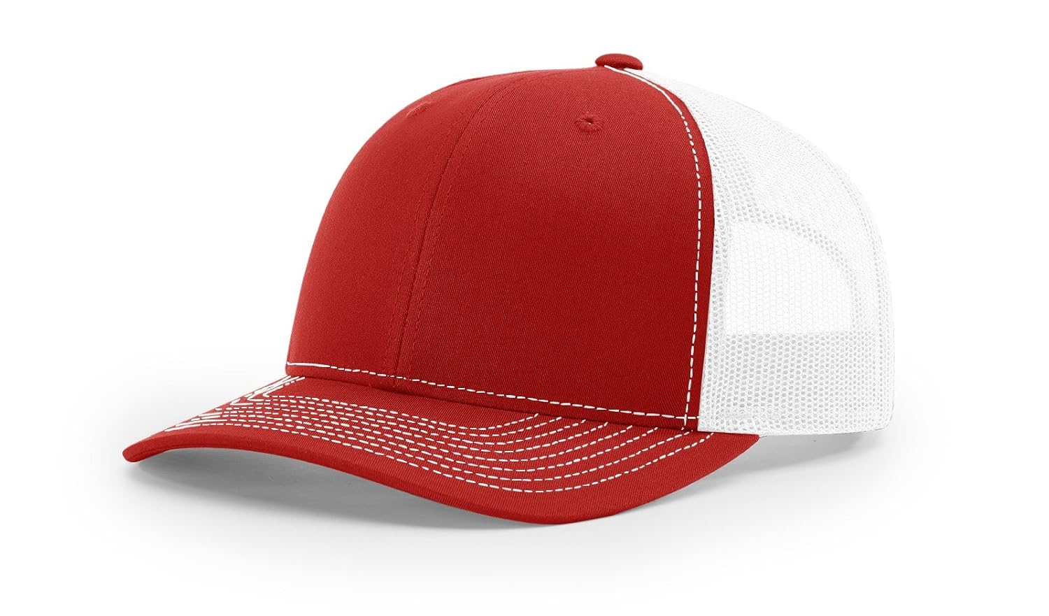 Richardson - Adjustable Snapback Trucker Cap - 112 - Red/ White - Size: OSFM