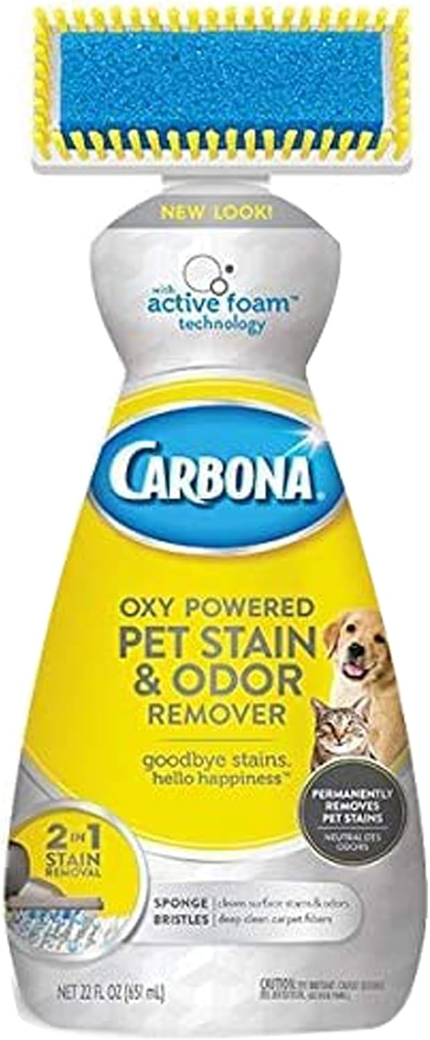 Carbona Oxy Powered Pet Stain & Odor Remover, Unscented, 22 fl oz Bottle