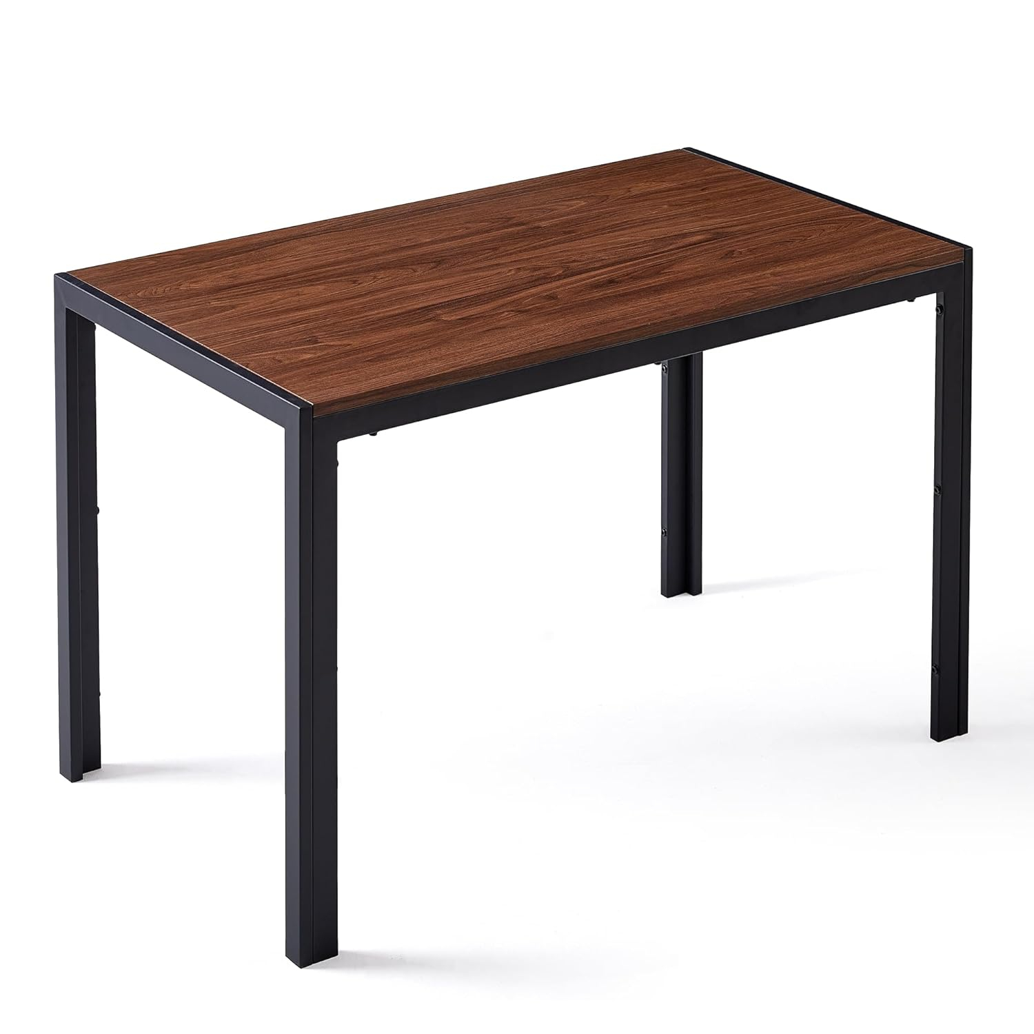 NovaCraft 47" Dining Table, 4-Person Indoor Walnut Wood Grain Effect Table with Metal Legs, Rectangular Kitchen Table for Dining Room, Kitchen, Home Office, and Small Spaces
