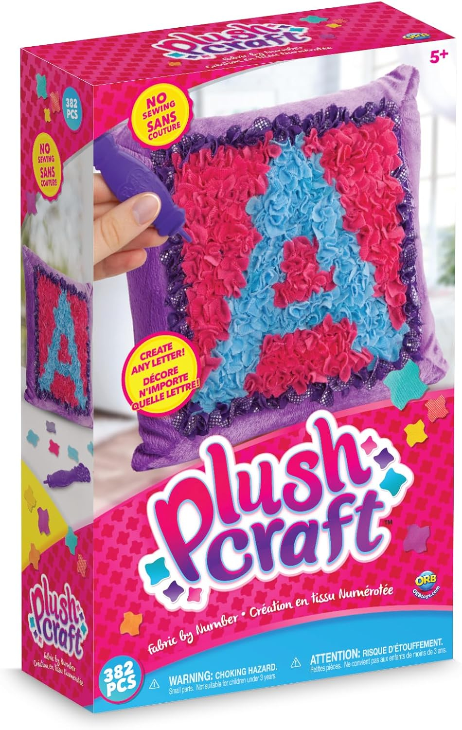 ORB Toys PlushCraft DIY Personalized Pillow - Perfect Craft and Gift for Boys and Girls!