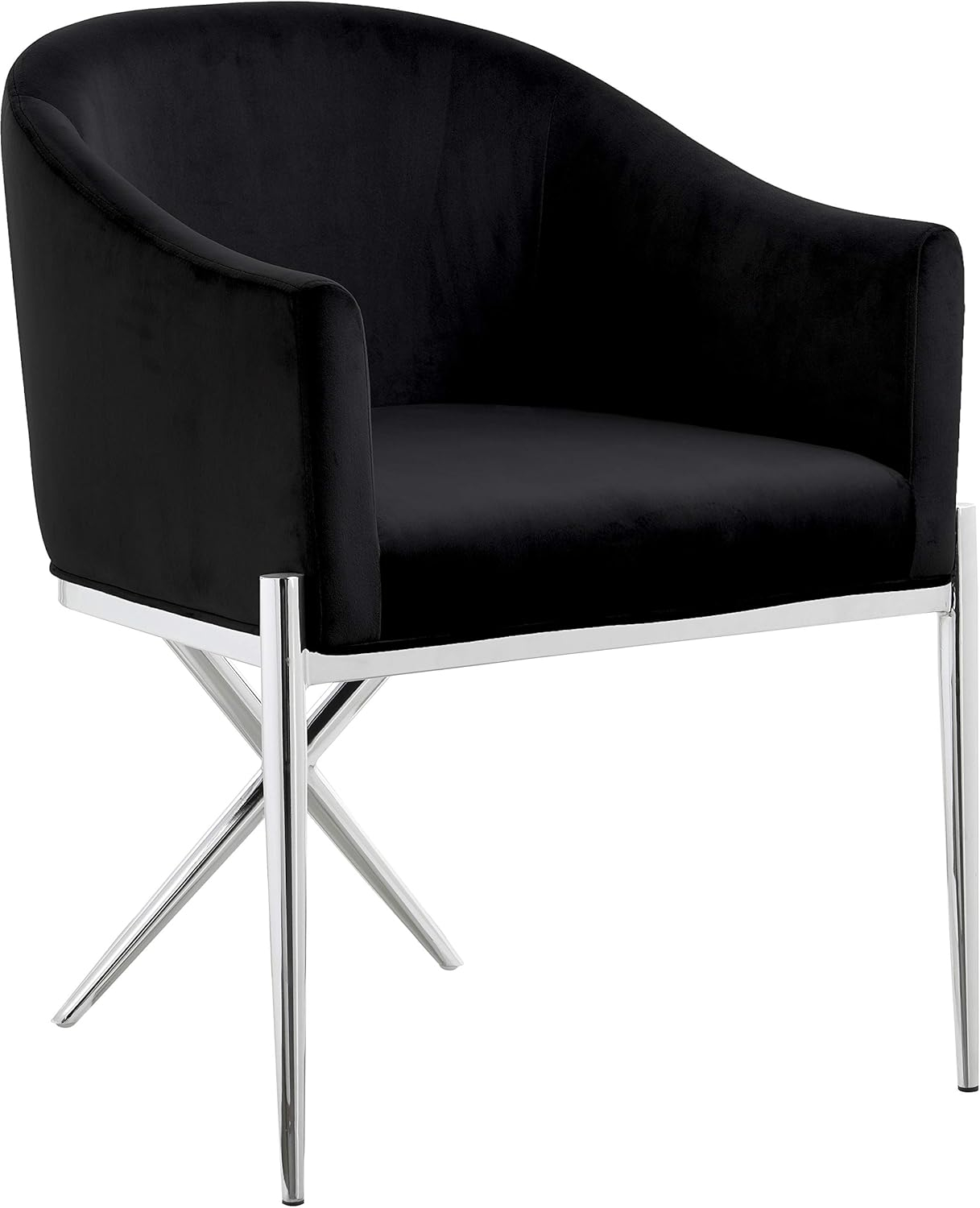 Meridian Furniture Xavier 19.5"H Velvet Dining Chair in Black