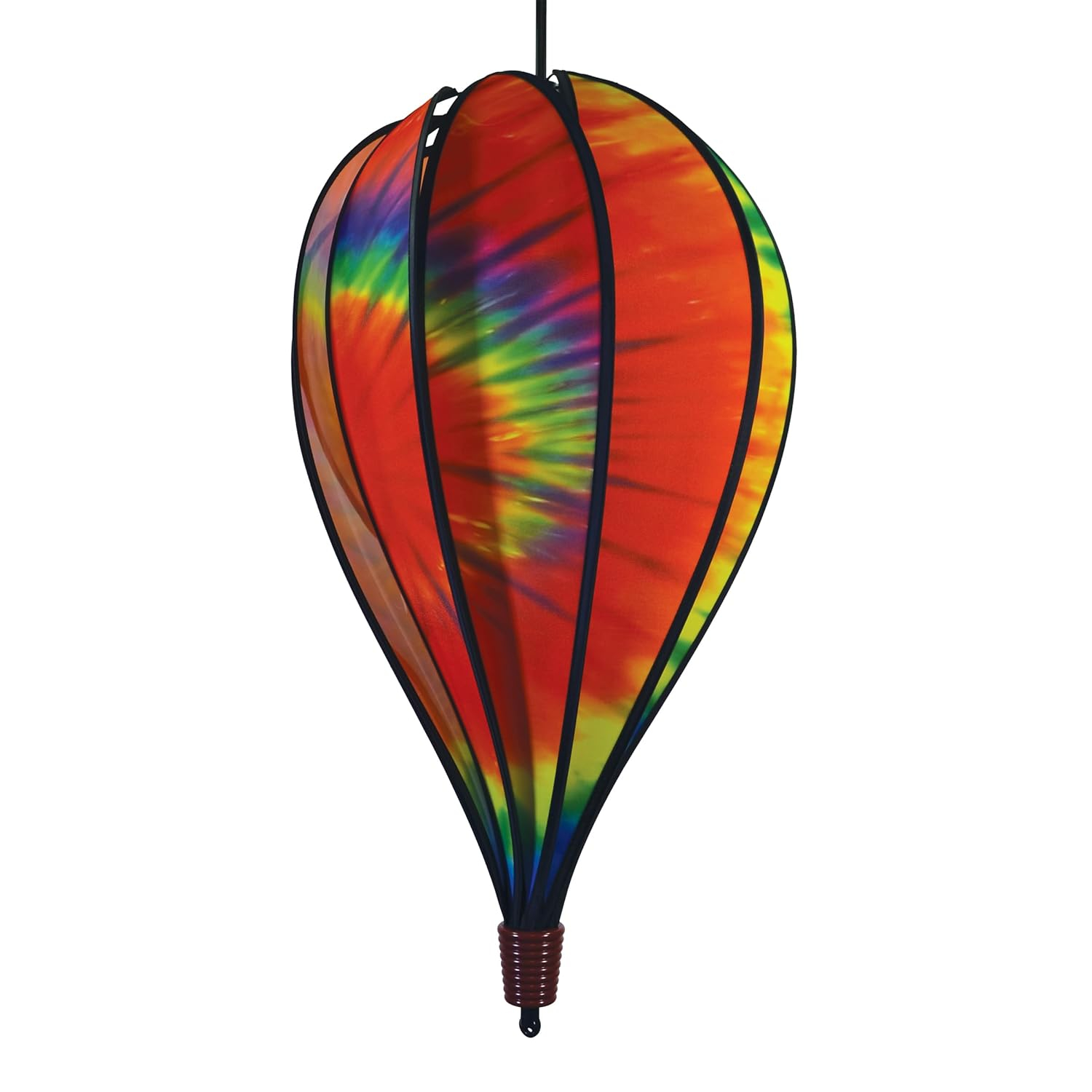 In The Breeze 0994 — Tie Dye Hot Air Balloon Spinner 25" x 14" — Colorful Wind Spinner for Yards and Gardens