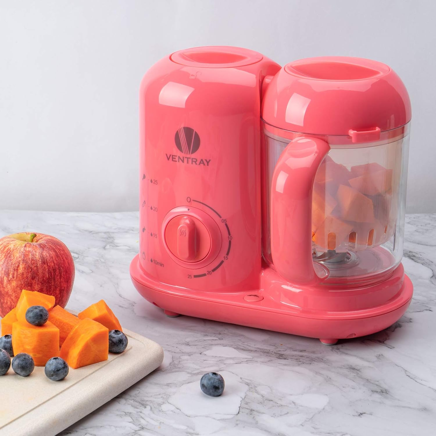 Ventray Baby Food Maker Steamer and Blender, Puree Food Processor for Baby Toddler, All-in-one Auto Cooking, Easy to Clean, BPA-Free - Pink