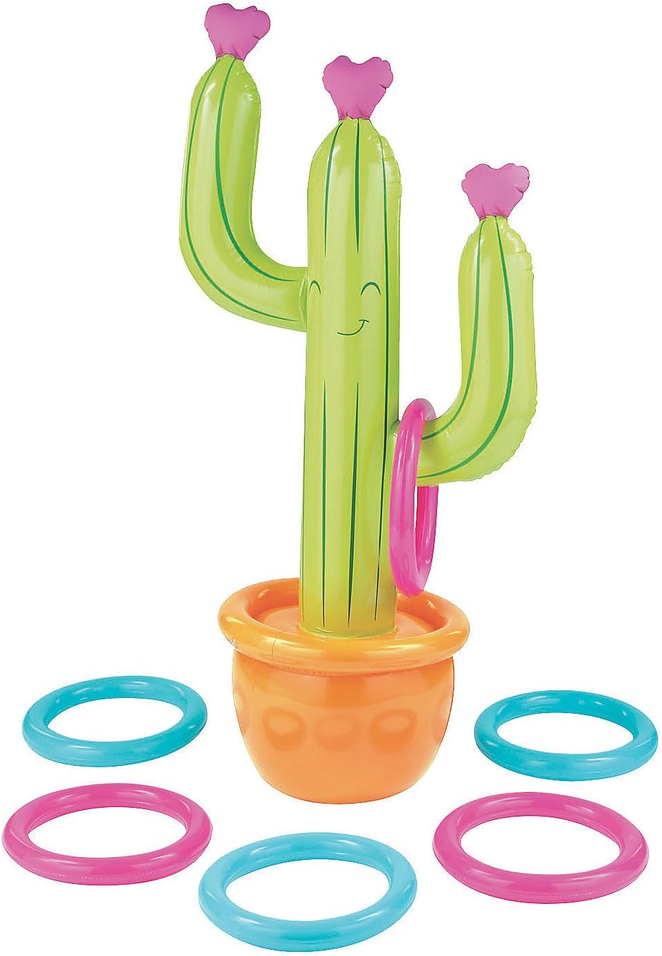 Fun Express Cactus Inflate Ring Toss Game - 7 Pieces