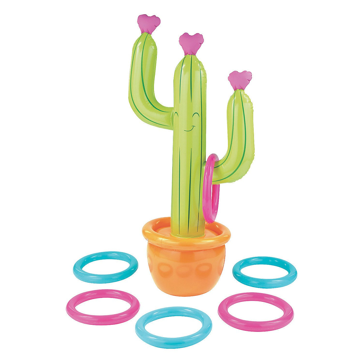 Fun Express Cactus Inflate Ring Toss Game - 7 Pieces
