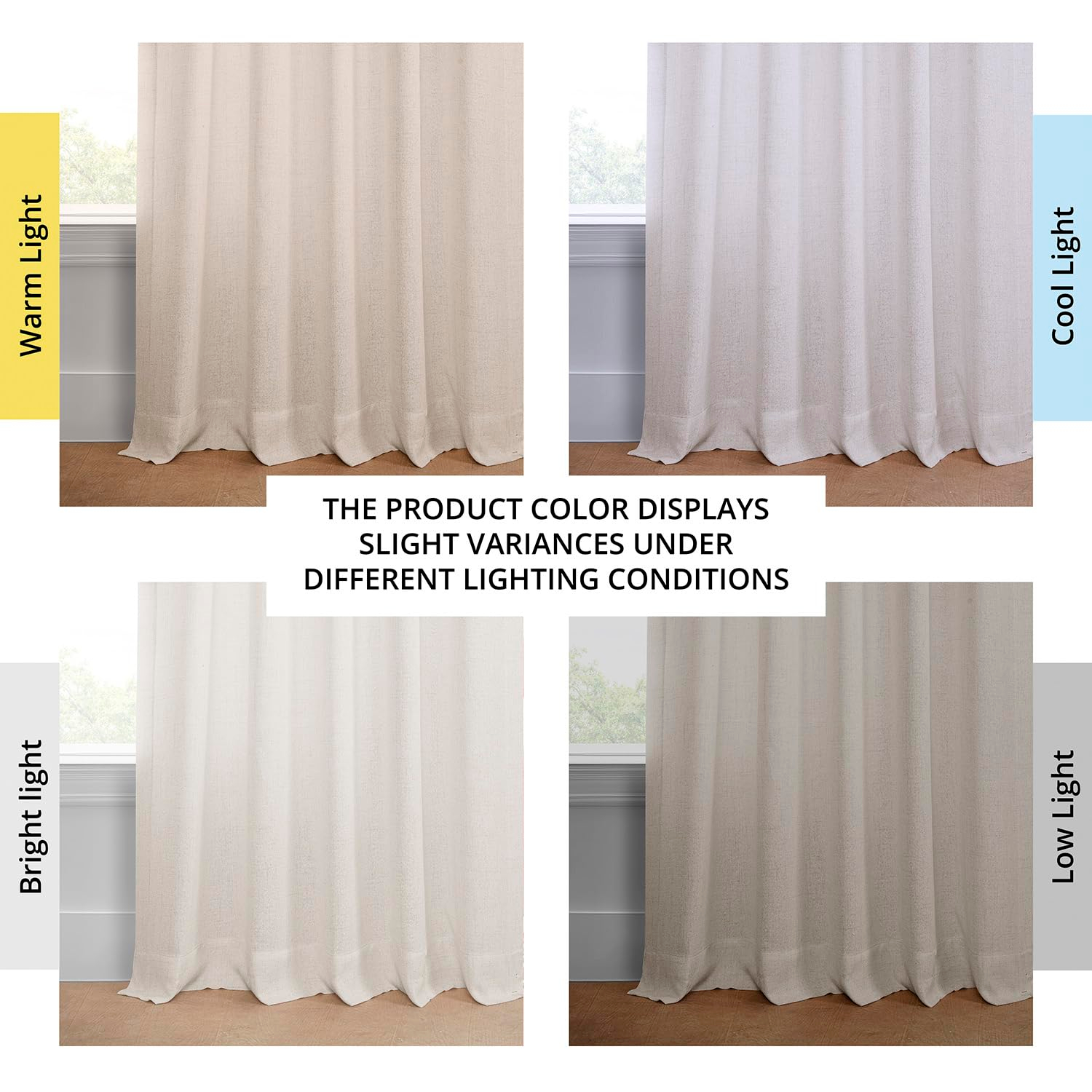 HPD Half Price Drapes Farm Town Faux Linen Textured Semi Sheer Curtains for Bedroom 84 Inches Long (2 Panels) - Rod Pocket Window Curtains for Living Room & Home Decor - 50 X 84, French Country Cream