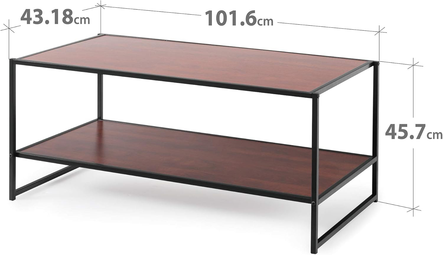 ZINUS TV Stand with Shelf, 40 Inch, Red mahogany wood grain
