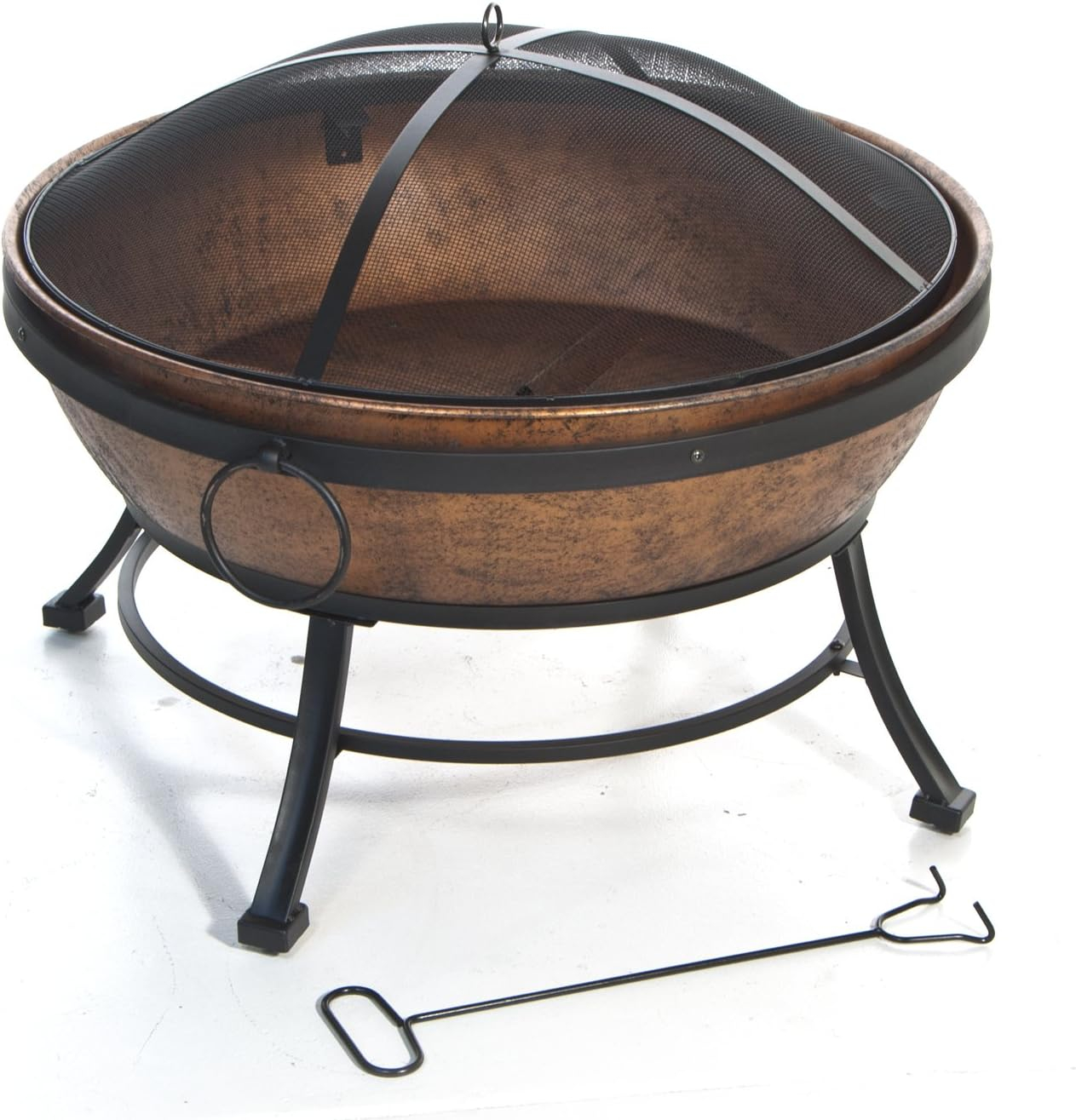 Avondale Copper and Black Steel Wood-Burning Fire Pit