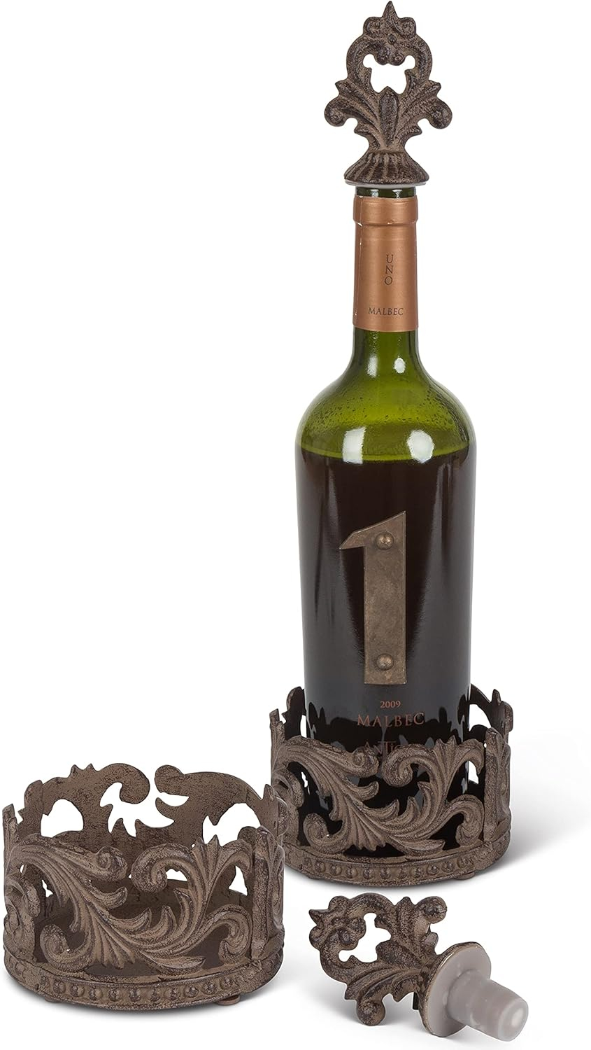 GG Collection Acanthus Wine Bottle Holder and Stopper